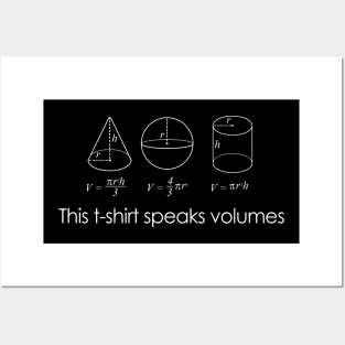 This T-Shirt Speaks Volumes Funny Maths Science Pun Geek Posters and Art